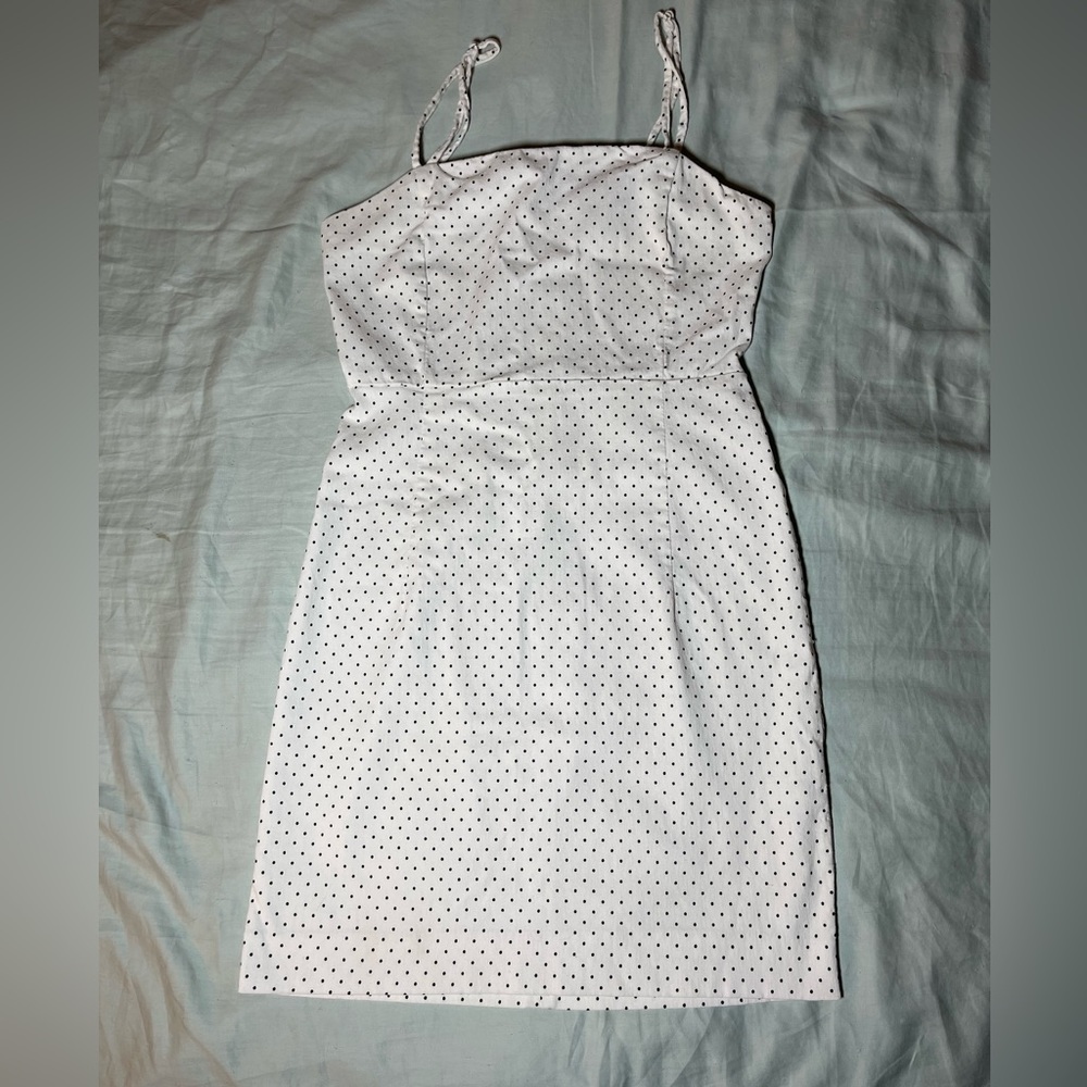 White with tiny black polka dot Forever 21 dress